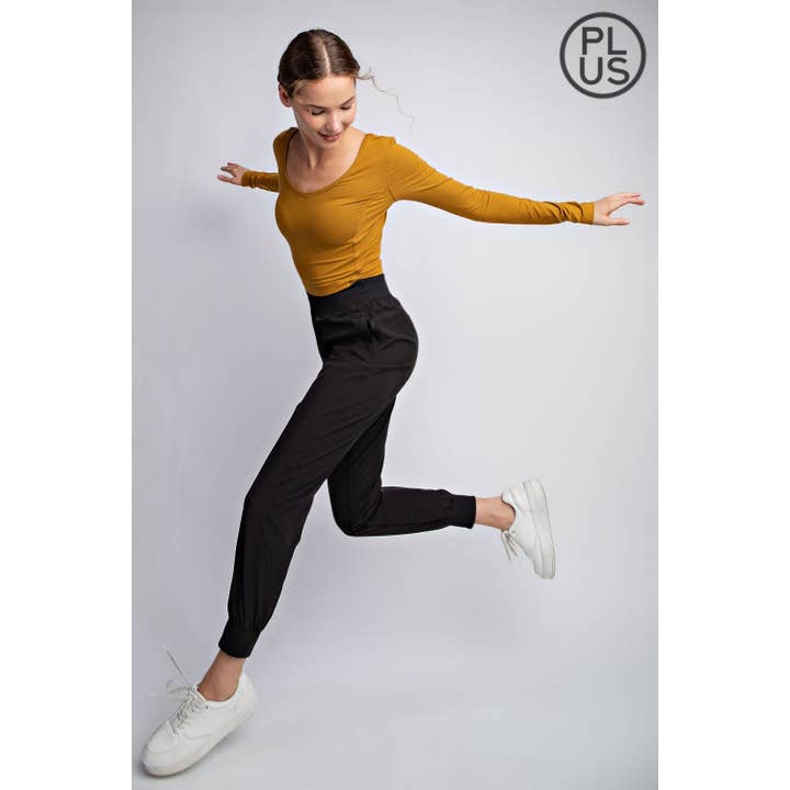 Rae Mode - Wholesale Athletic Sweatpants/Joggers - Women's - PLUS SIZE OXFORD ST WOVEN DANCE STUDIO MID RISE JOGGER PANTS