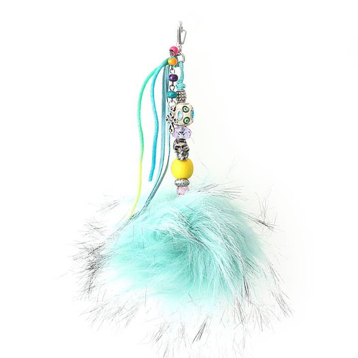 Turquoise Skull Pompom for wholesale by Yebisah