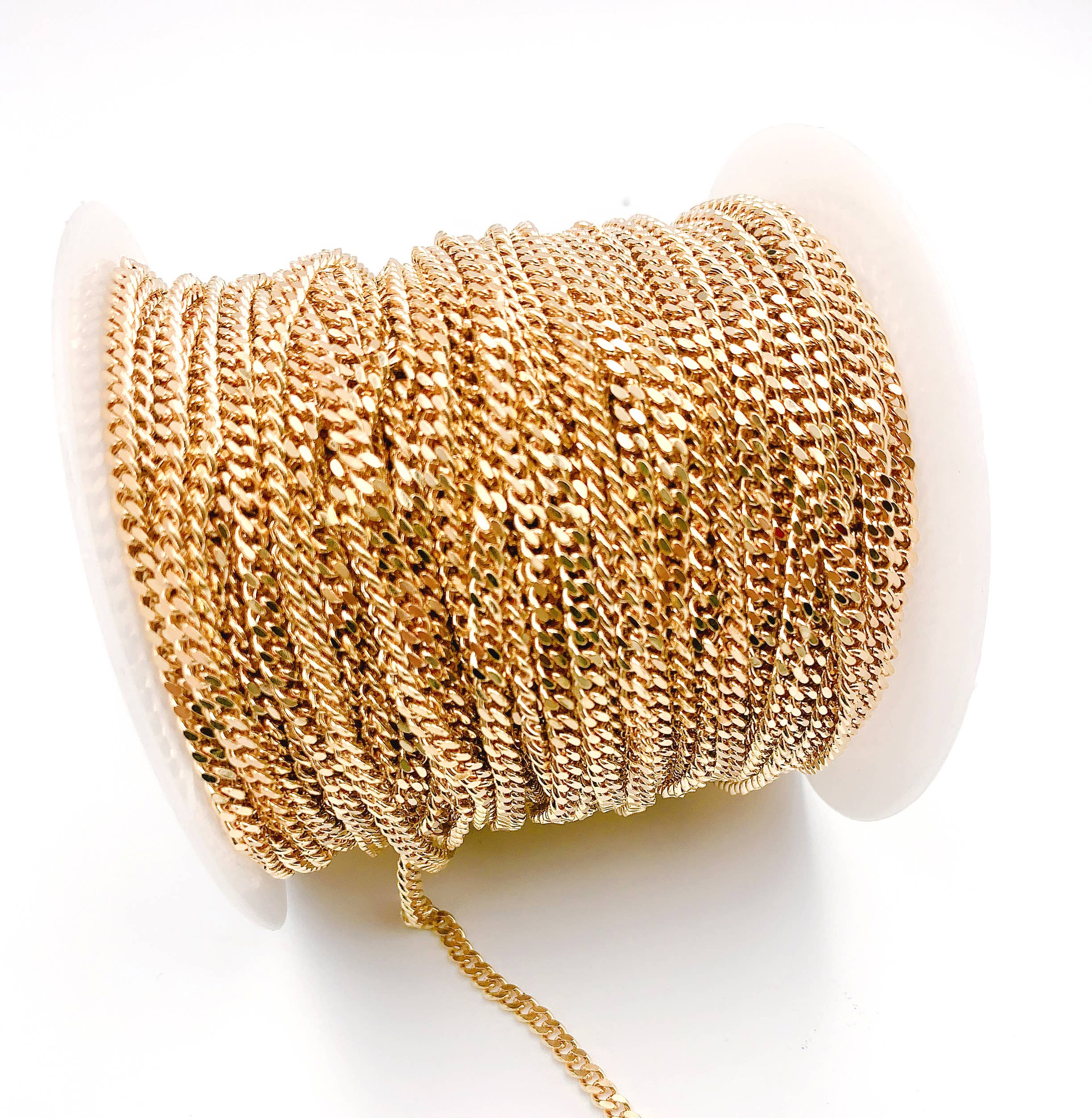 Beads Creation – wholesale Craft supplies – Gold Cuban Curb Chain, Chunky Craft Supplies by Foot4