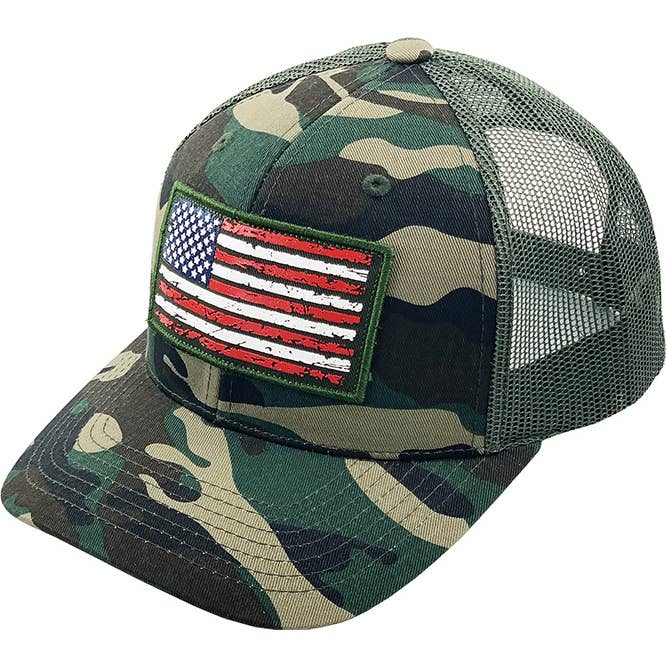 Hana - Wholesale Truckerpet - Dames - Vlag, platte patch met UV-print, mesh-achterkant, balpet met Amerikaanse vlag1