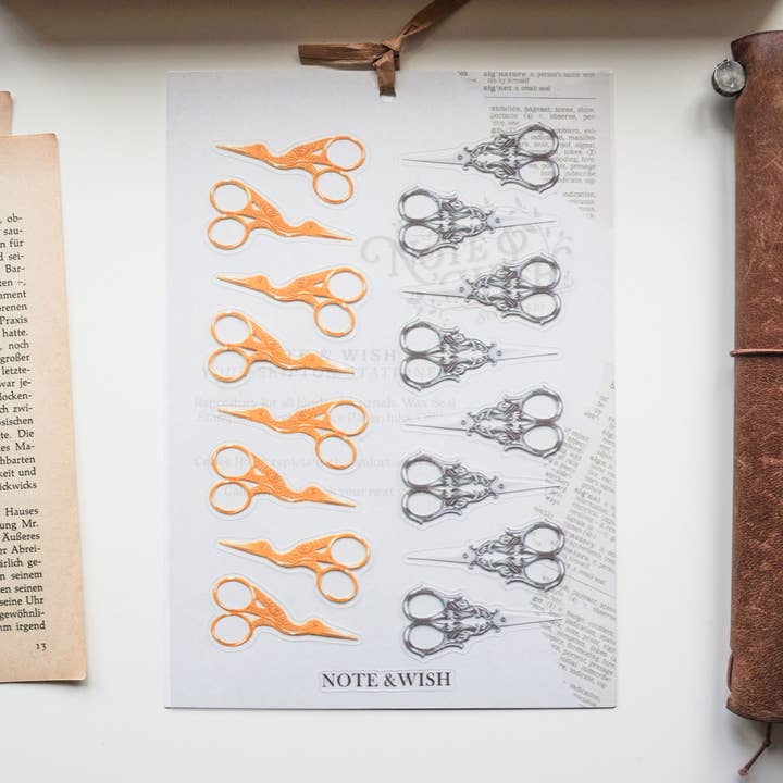 Tijeras - Pegatinas de PVC A5 para venta al por mayor de Note & Wish