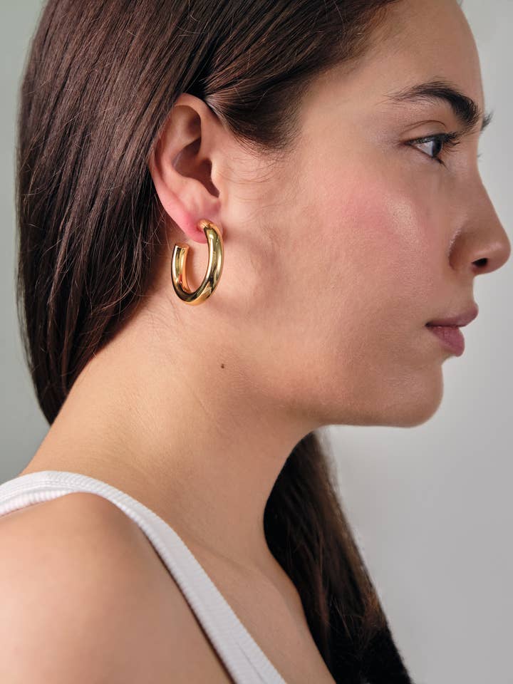 Hoop 008 | Grandes créoles épaisses pour la vente par Ounce