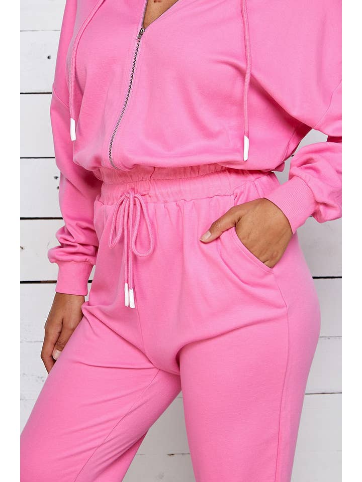 Shop Michella – Großhandel Jumpsuit – Damen – SWEAT-KAPUZEN-JUMPSUIT MIT RIPPBAND16