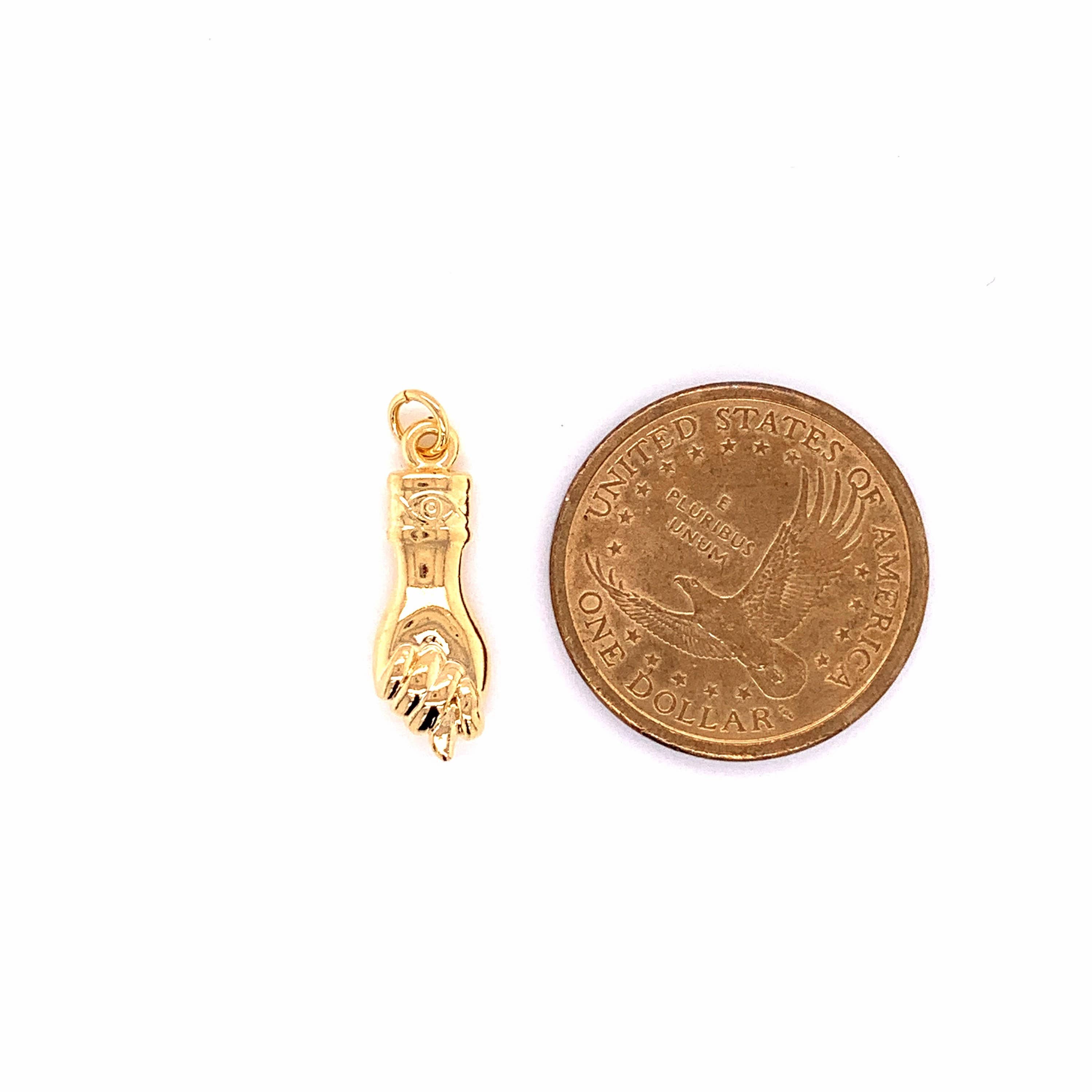 The Bead Bazaar - Wholesale Individual Charm/Pendant - Gold Filled Figa Hand Charm, Mano Fico Italian Amulet Hand Pendant, Gold Filled Mens Charm, Gold Figa Hand Charm, Gold Filled Wholesale Charms2