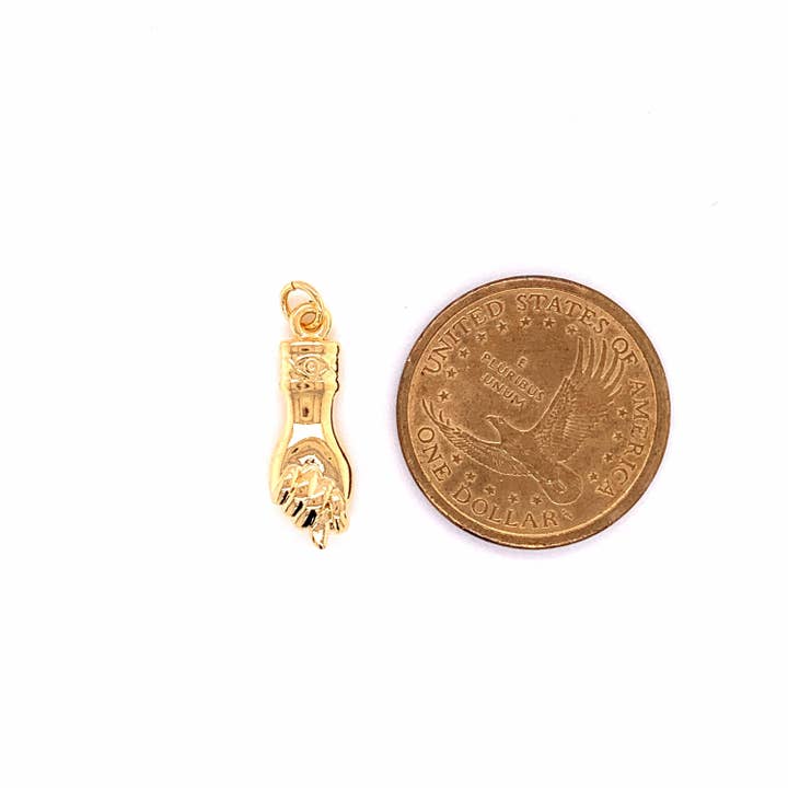 The Bead Bazaar - Wholesale Individual Charm/Pendant - Gold Filled Figa Hand Charm, Mano Fico Italian Amulet Hand Pendant, Gold Filled Mens Charm, Gold Figa Hand Charm, Gold Filled Wholesale Charms2