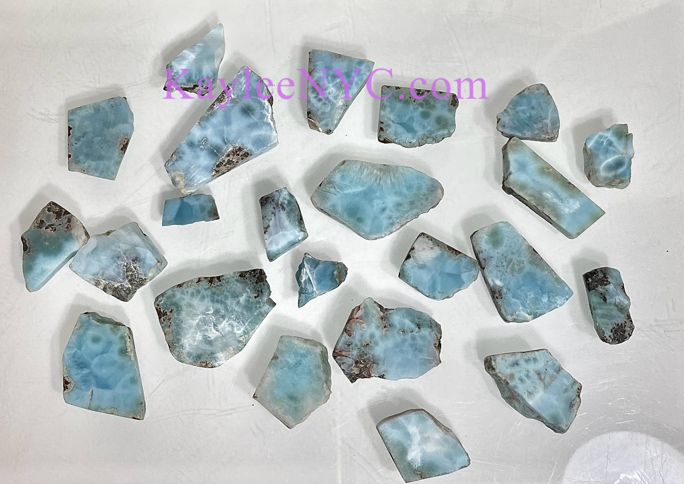KayleeNYC - Wholesale Spiritual Stone/Crystal - Natural Larimar Small Slabs Crystal2