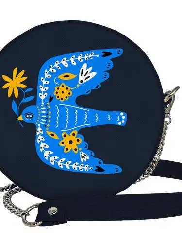 Øko-læder kvinders rund taske med fløjlsstof - Birdy for engroshandel hos Handmade Originals Ukraine