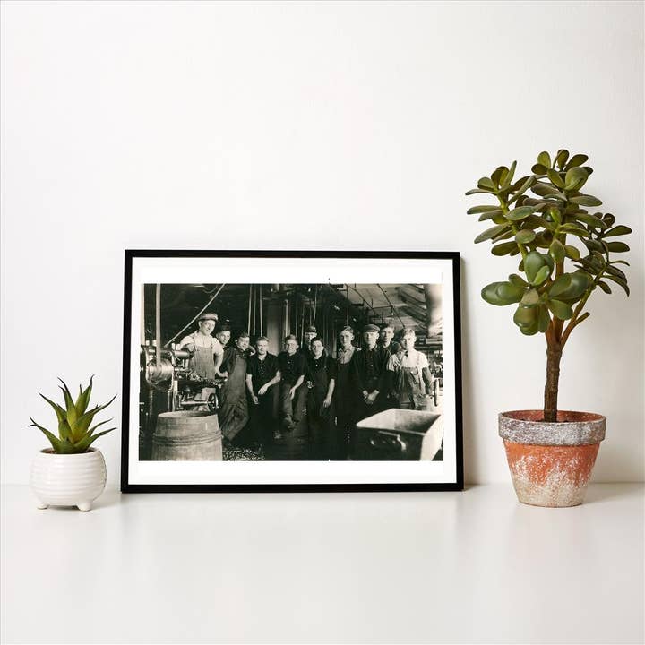 Found Image Press - Wholesale Art Print - Art Print IF-55 Photograph of Factory Workers1