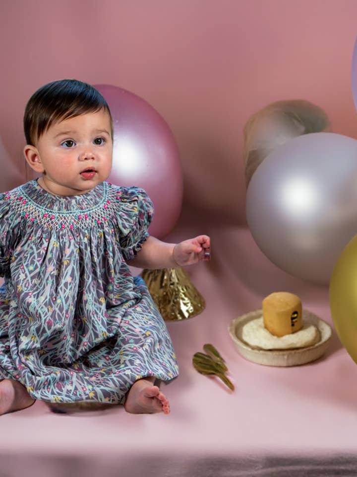 Hello Bebes! – wholesale Klänning – Barn – Modern print Geo Smockad Kortärmad Biskopsklänning