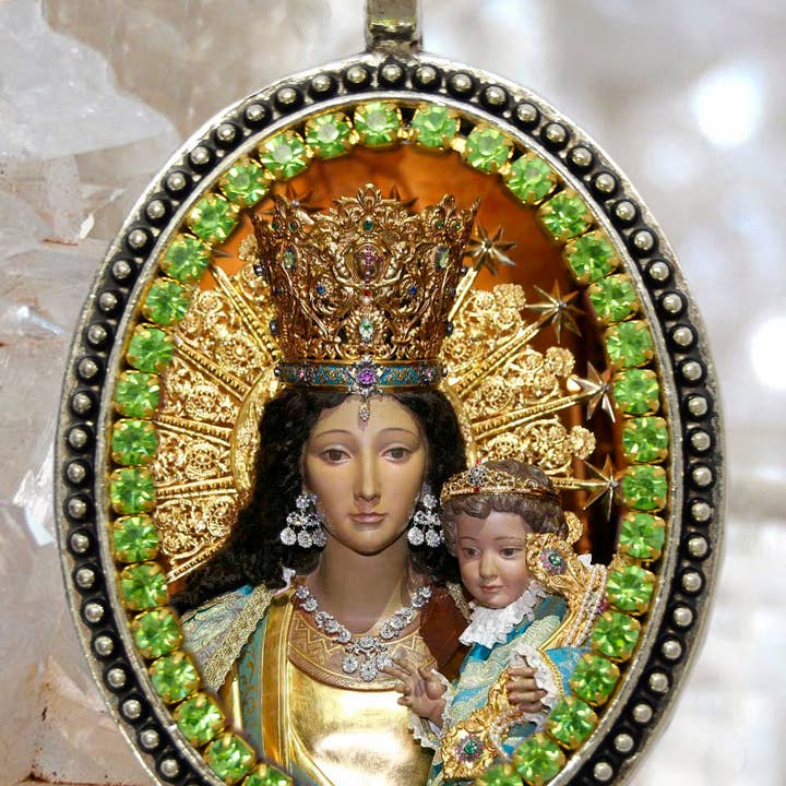 MariaSantissimaShop - Venta al por mayor Collares con colgantes/abalorios - Collar de Nuestra Señora de los Desamparados, Nuestra Señora de los Abandonados, Collar Virgen de los Desamparados Joyería Cristiana Religiosa Medalla