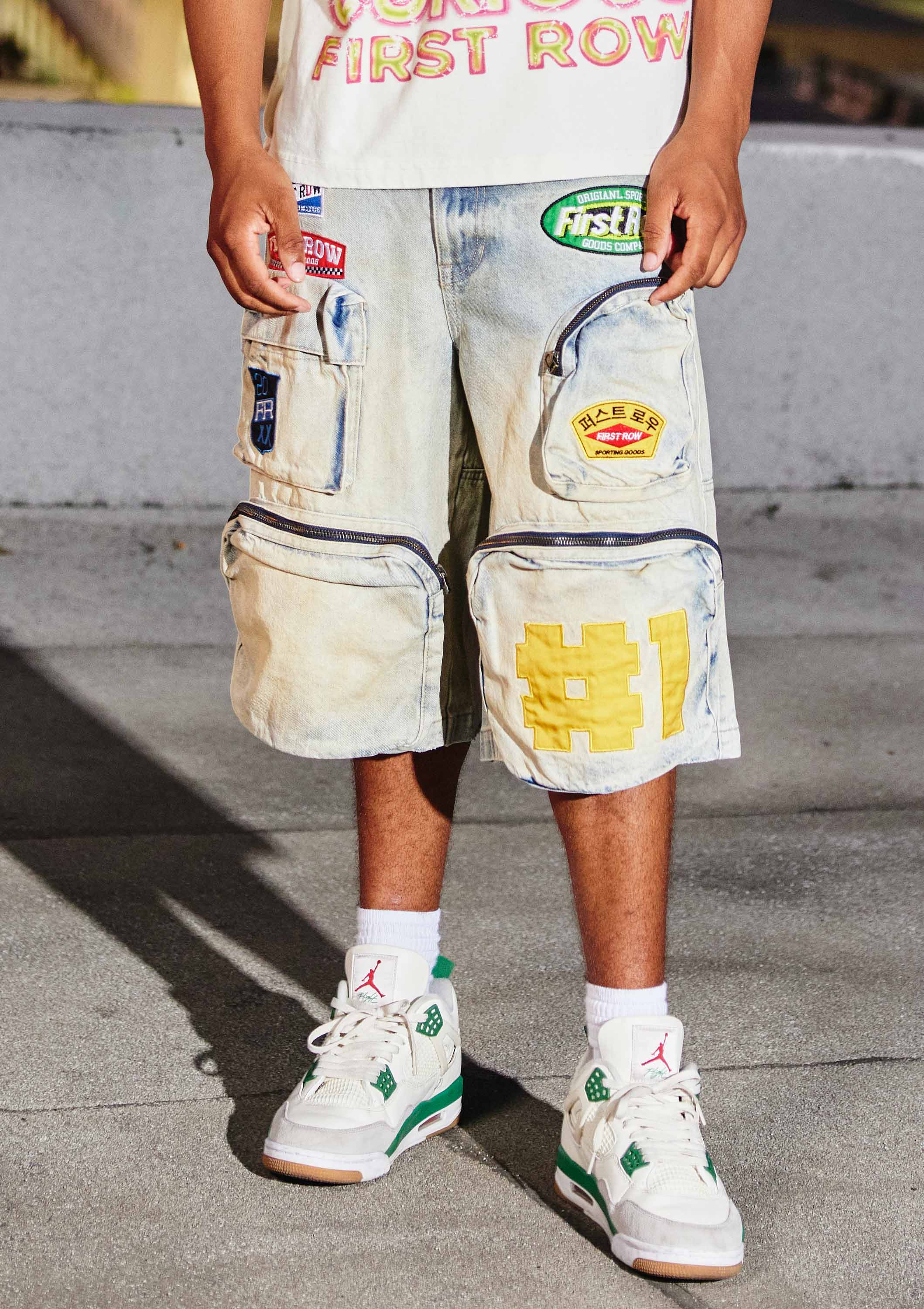 Light Stone Tint PATCHES MULTI CARGO JORTS for wholesale on Faire2