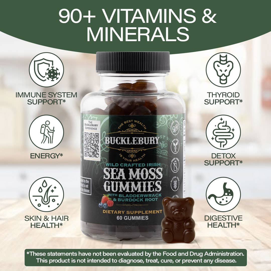 Bucklebury – wholesale Oral supplement/vitamin – Bucklebury Wild Crafted Irish Sea Moss Gummies1