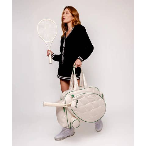 Caraa - Wholesale Sports Bag - Unisex - Tennis Quilted Duffel in Ivory3