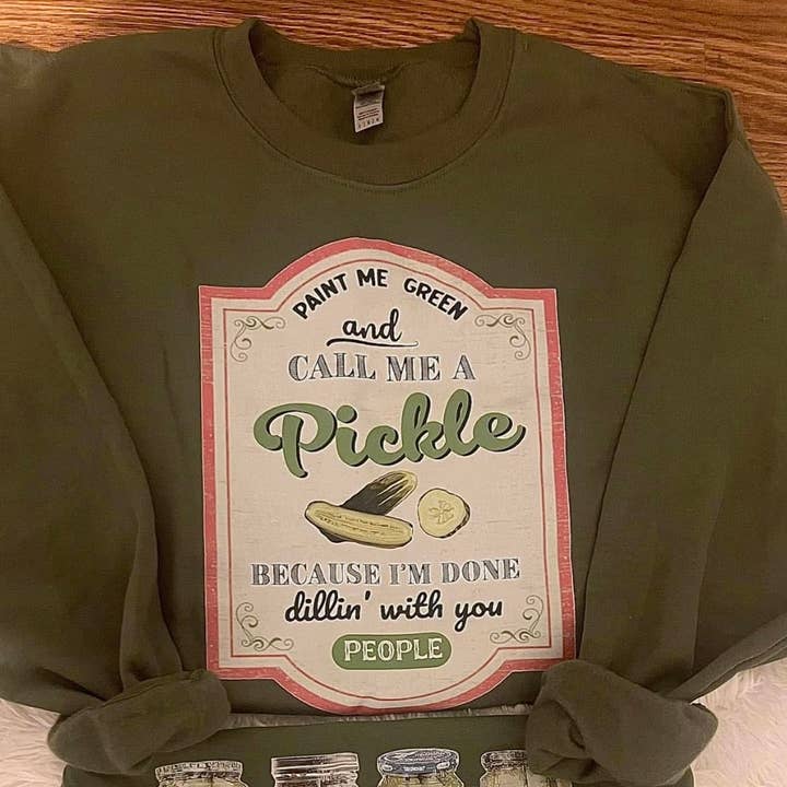 Verf me groen noem me augurk sweatshirt voor wholesale door StricklandDesignCo