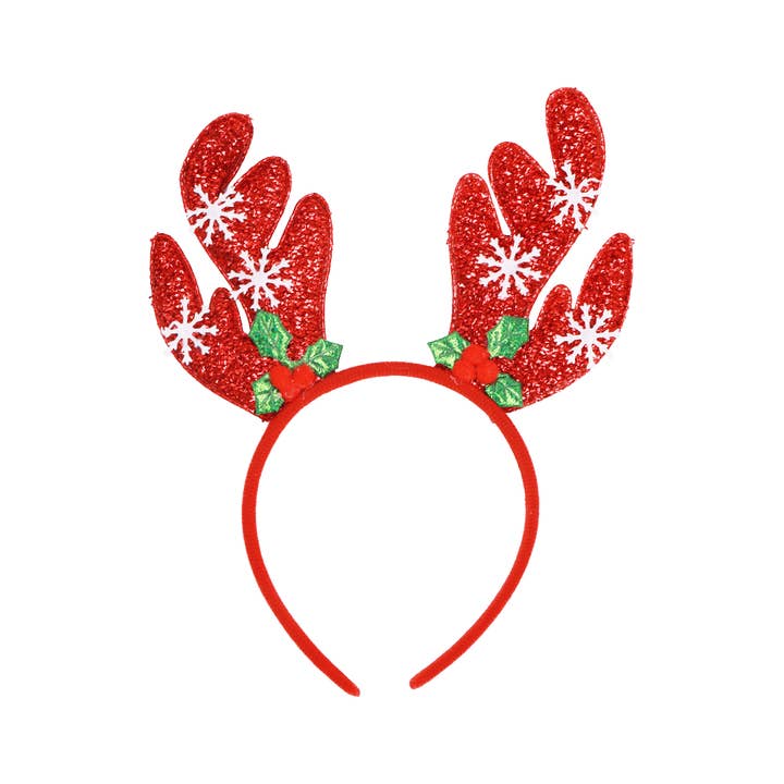 ASSORTED Kitsch Christmas Reindeer Antler Hairband for wholesale on Faire2