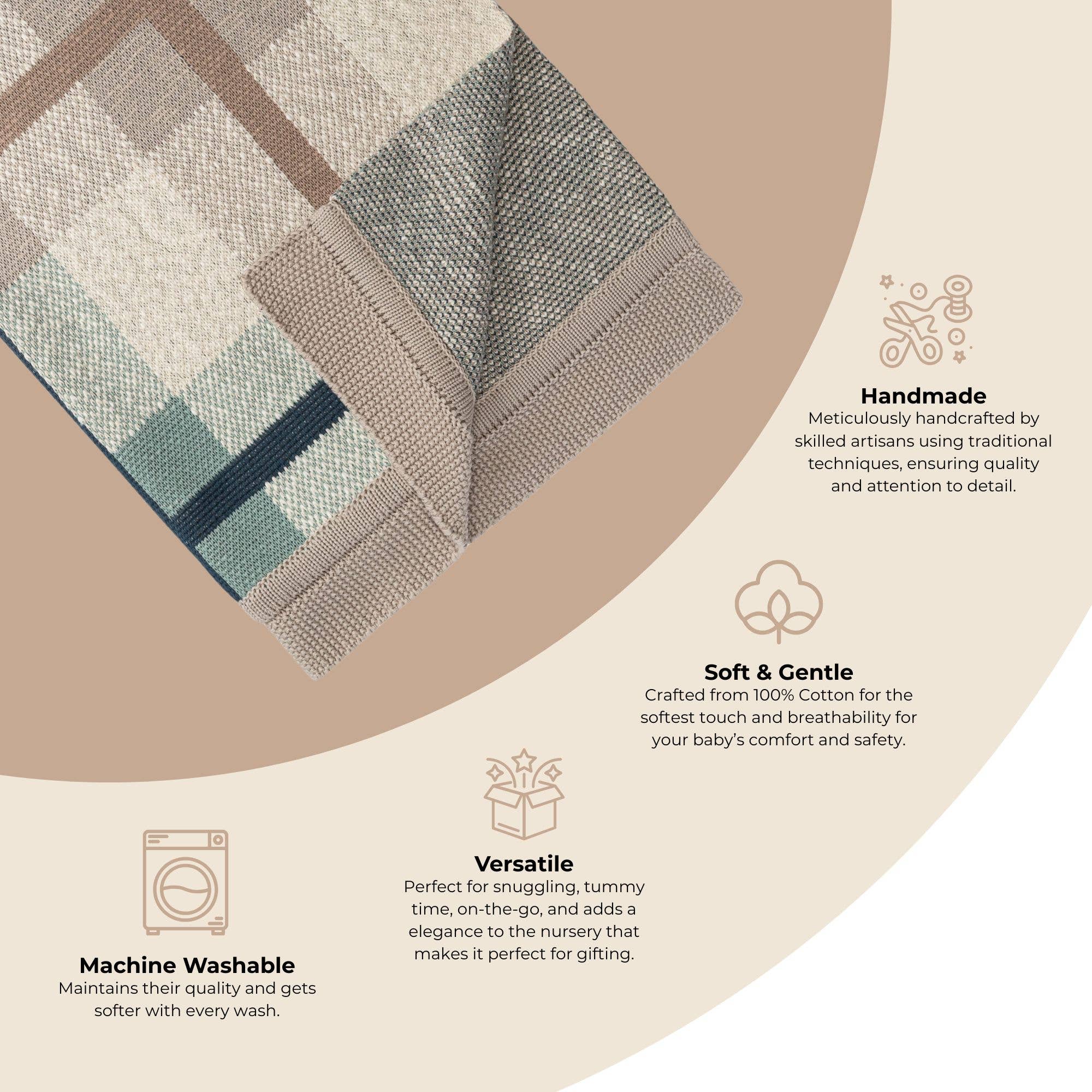 Crane Baby - Vente Couverture de lit – enfant et bébé - Plaid tricoté Charlie Farmhouse3