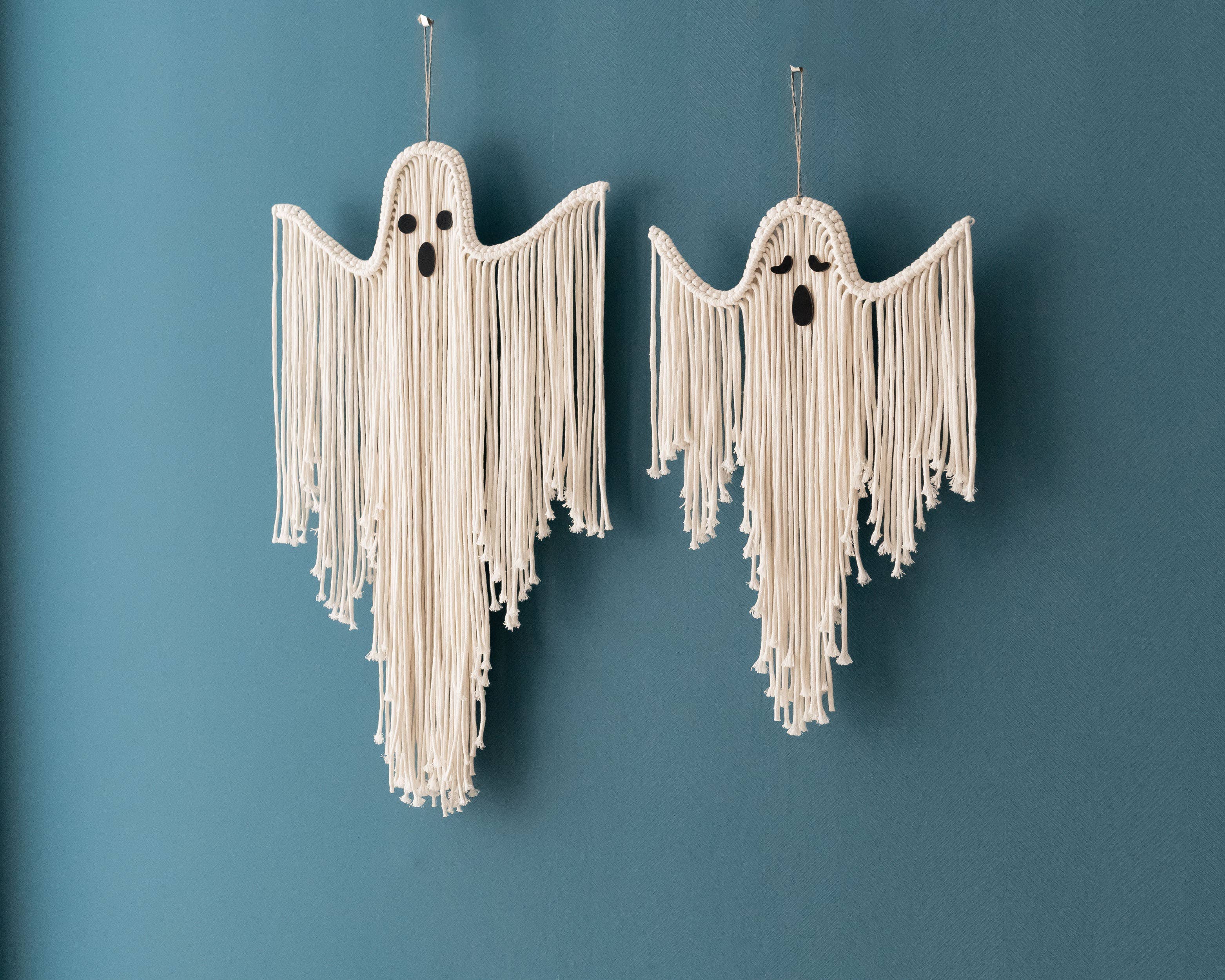 BeanDaikon - Vente Décalcomanie – décorations de fête - Fantôme d'Halloween en macramé V738
