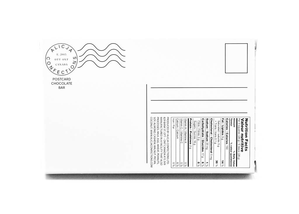 Alicja Confections – Engroshandel Chokoladebar – Matcha Hvid Postkort Chokolade Bar1
