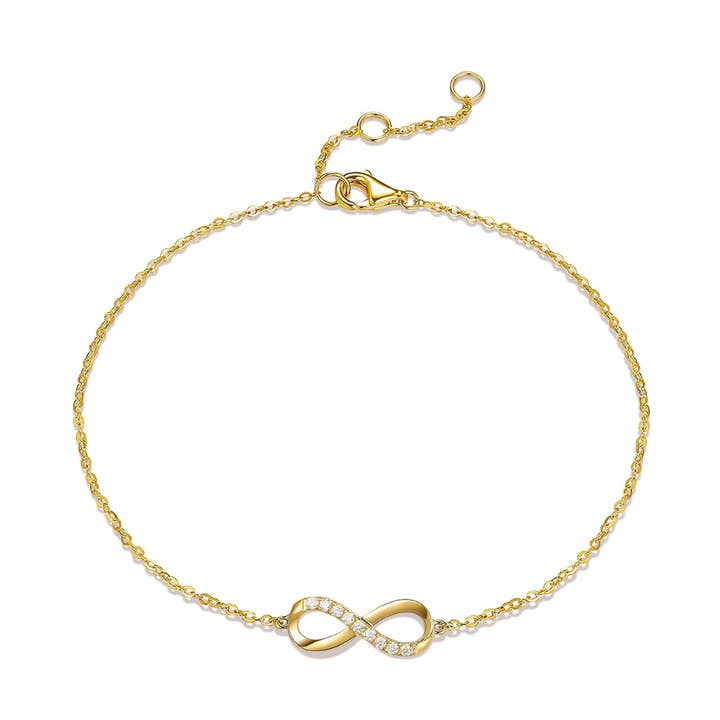 Bracelet FANCIME « Passion » Infinity Classic en or jaune 14 carats pour la vente par Fanci Me Jewelry