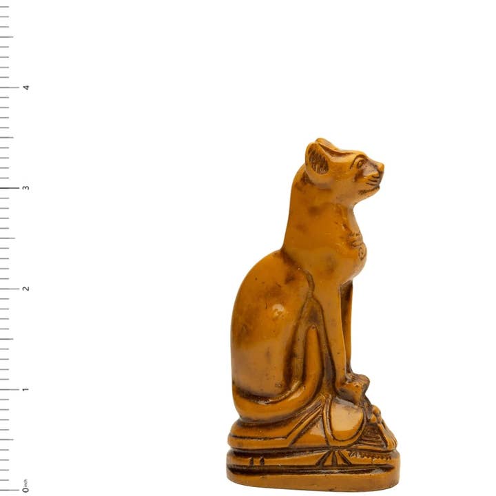 Discoveries, Inc. – Großhandel Dekofigur – Bastet-Katze auf Skarabäus-Statue Braun - 3,5" - Ägyptische Göttin1