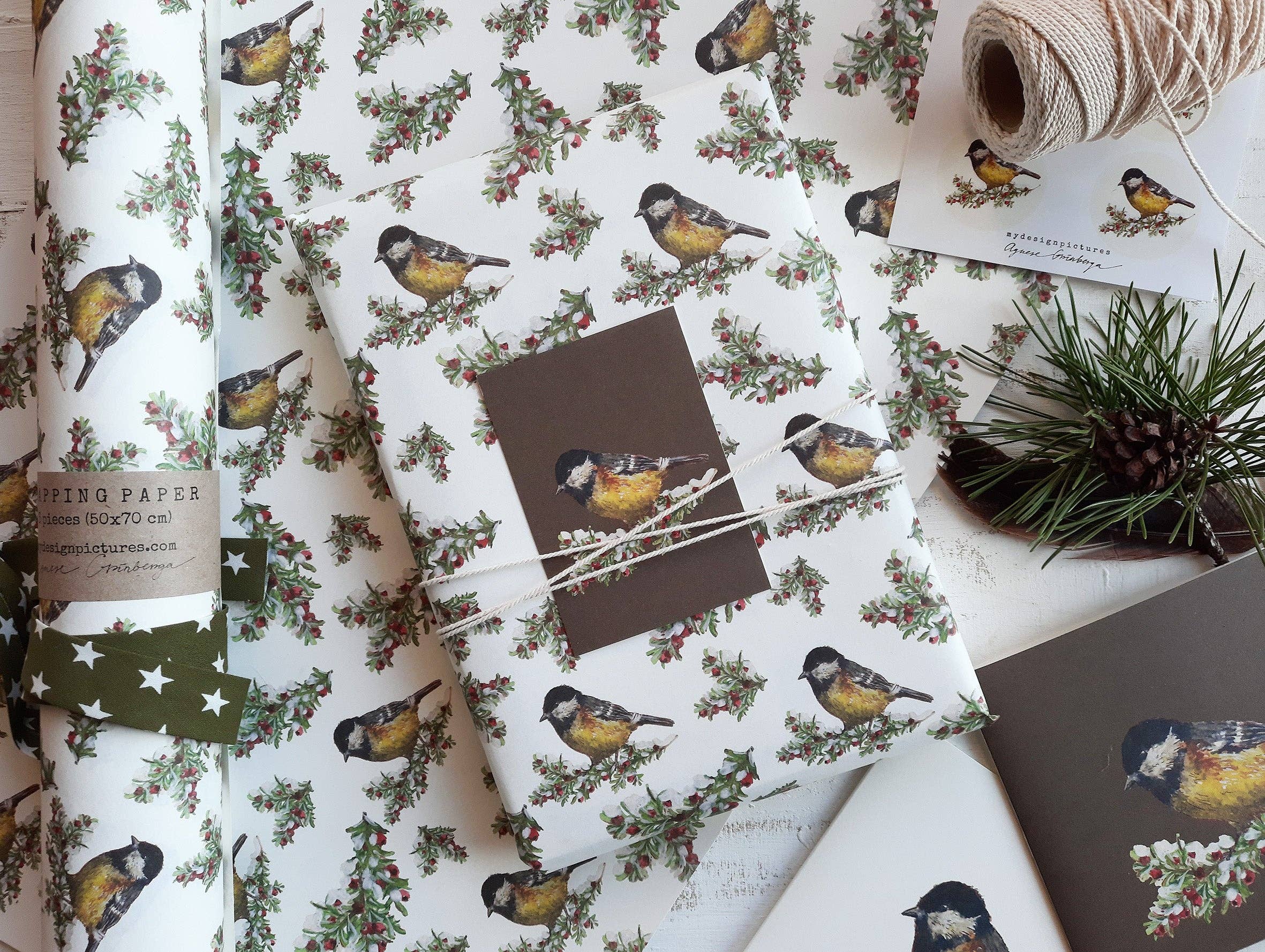 MyDesignPictures - Wholesale Flat Wrap - Tit Bird Wrapping Paper3