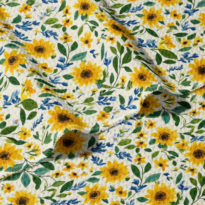 June Apothicarie - Wholesale Tea Towel - Bright Sunflowers Double Sided Waffle Dish Towel1