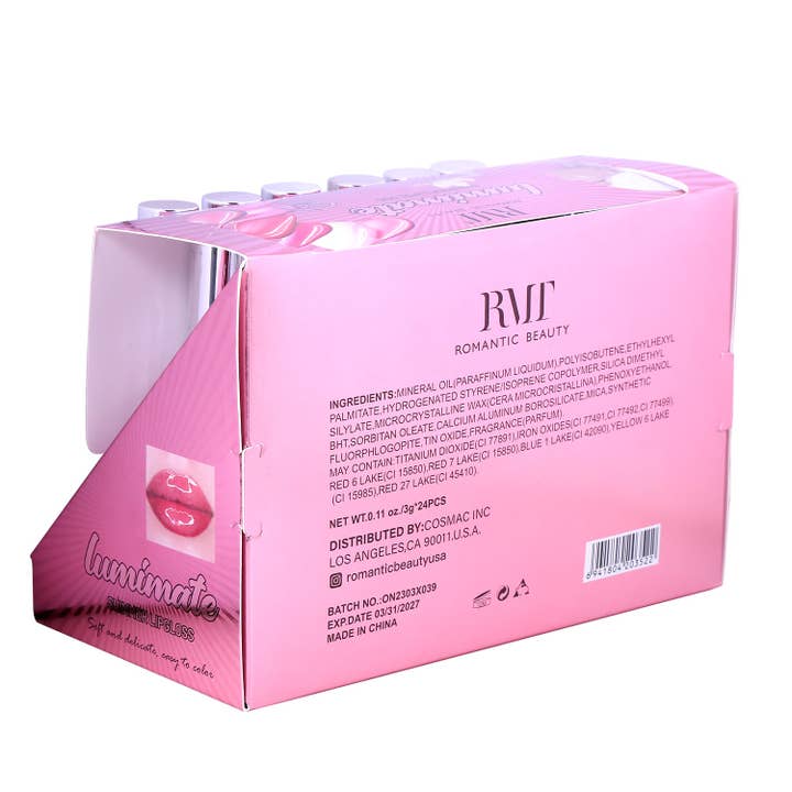 Diacly - Wholesale Lip Gloss - 24 PC Luminate Shimmer Lip Gloss RED Tones