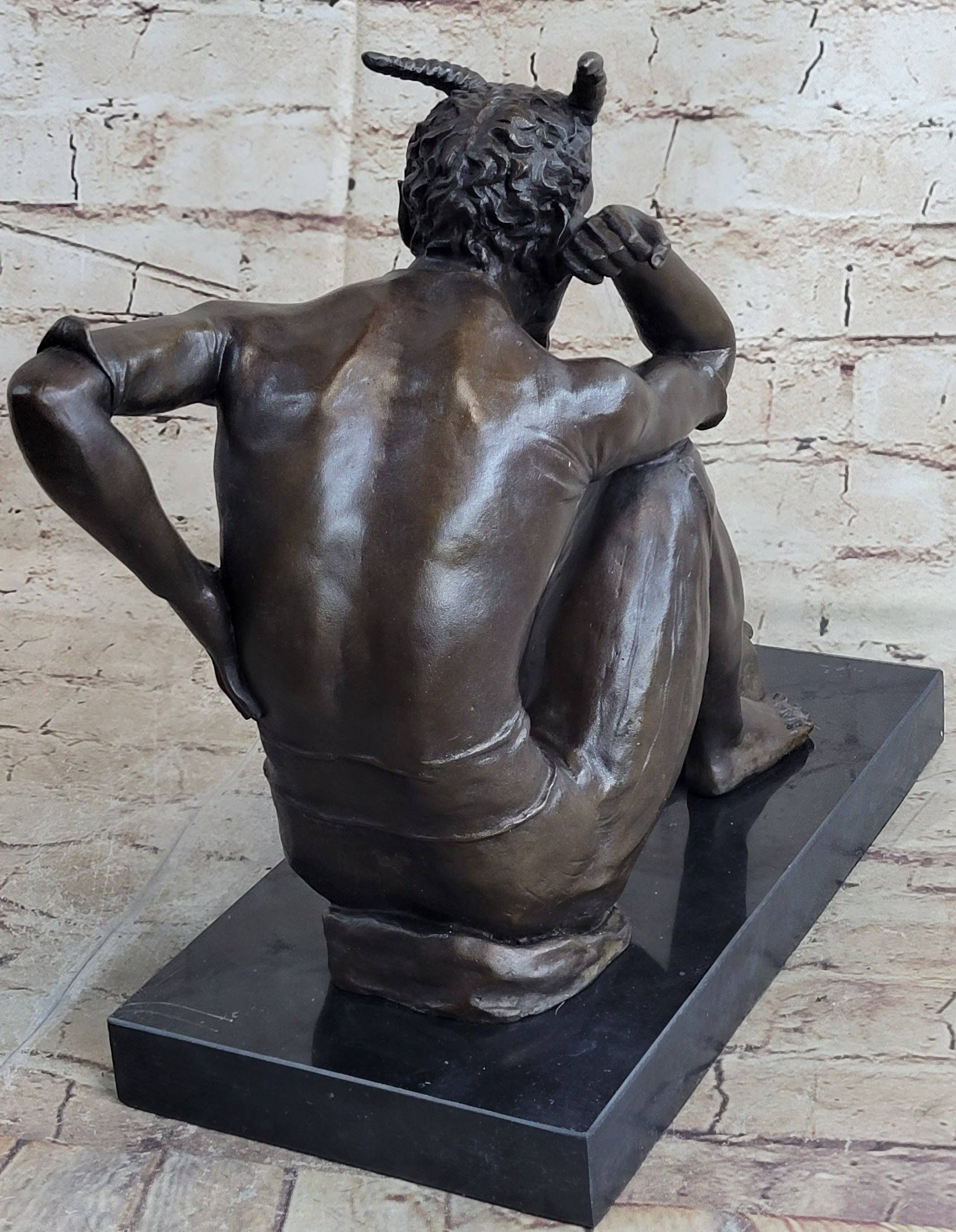 Bronzhaus - Wholesale Sculpture - Satan Devil Demon Satyr Bronze Statue Sculpture Figure Art 7.5" x 8"5