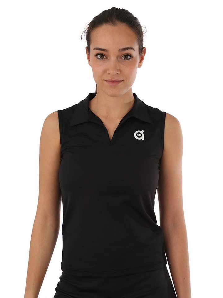 BLACK LEAD ærmeløs polo for engroshandel hos a40grados Sport & Style