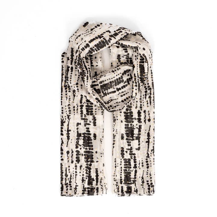 Soraya Lightweight Cotton Scarf - Black/White, Tie Dye and other Purchase wholesale tie dye beach towels. Free returns & net 60 terms on Faire trending on Faire.