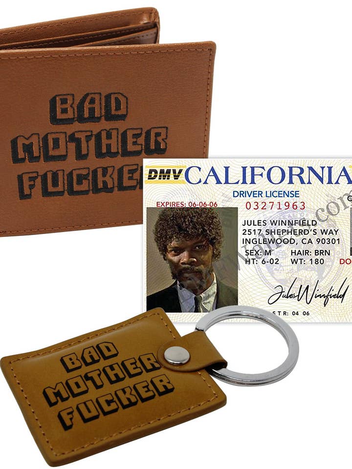 Pulp Fiction Bad Mother Fucker Set Borsa, ciondolo e banconota per la vendita all'ingrosso da parte di Close Up GmbH