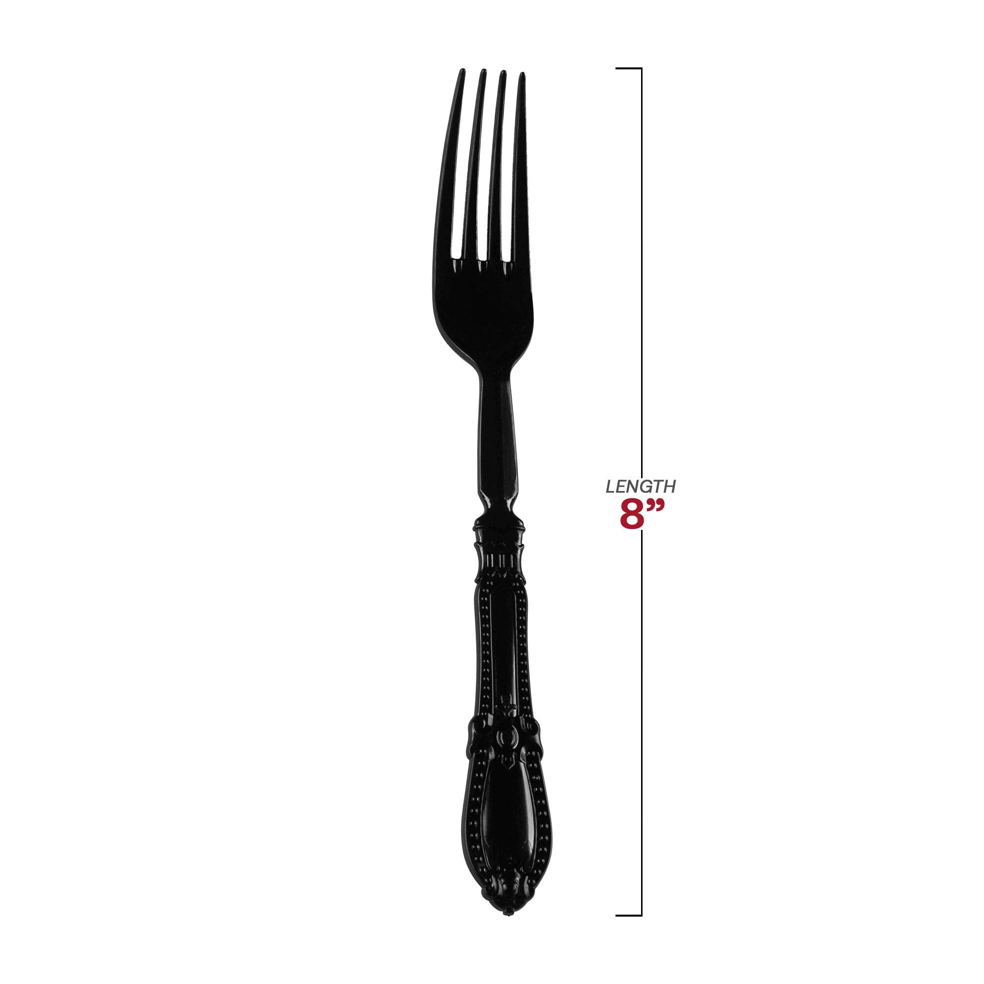 Smarty had a Party - Wholesale Disposable Tableware Pack - Black Baroque Disposable Plastic Dinner Forks - 20 pcs2