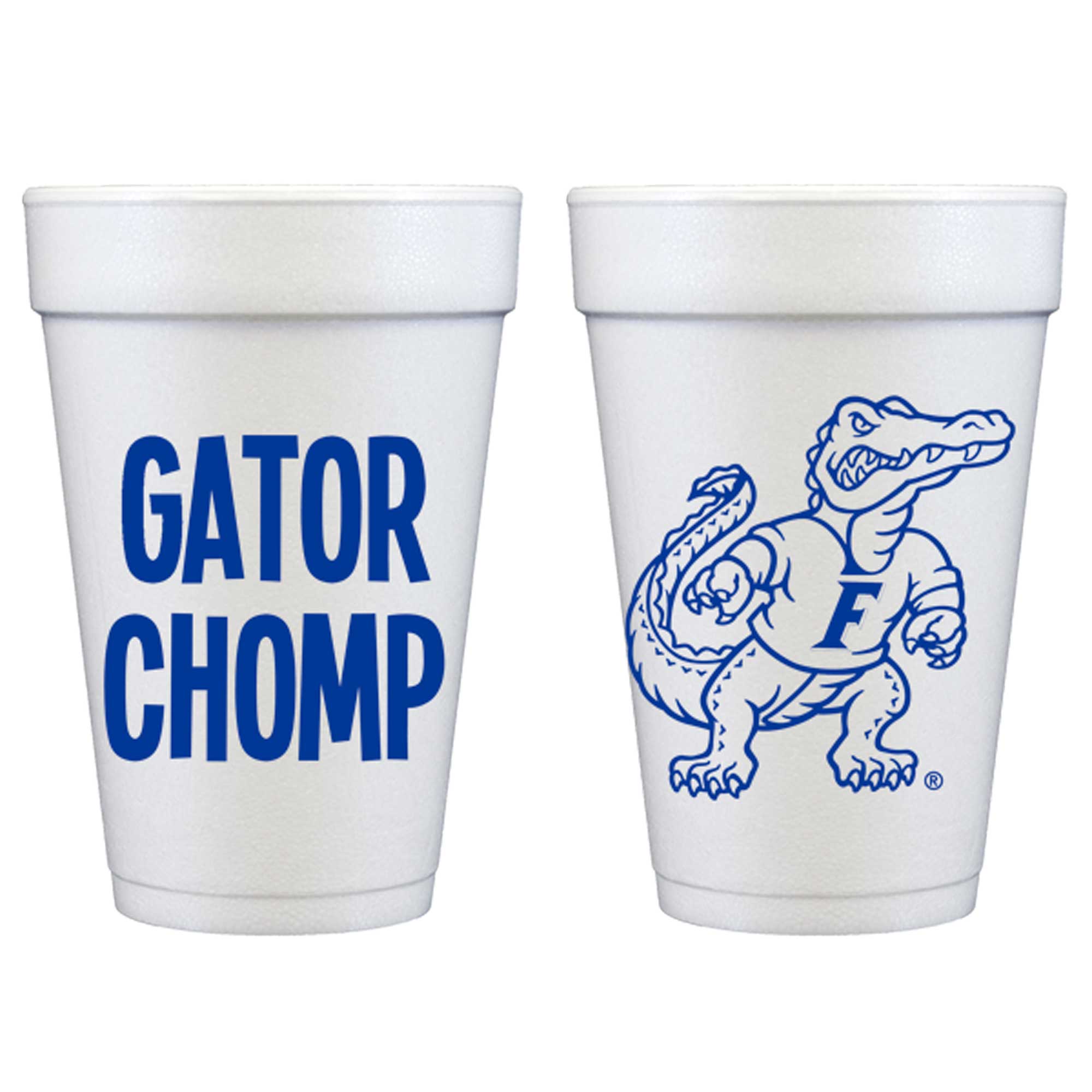 Two Funny Girls - Wholesale Disposable Cup - Foam Cup -  University of Florida/Gator Chomp (10pack)0