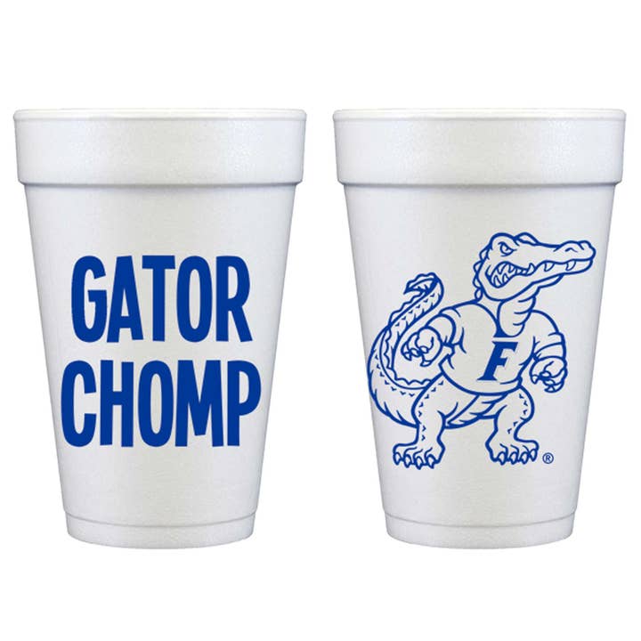 Two Funny Girls - Wholesale Disposable Cup - Foam Cup - University of Florida/Gator Chomp (10pack)