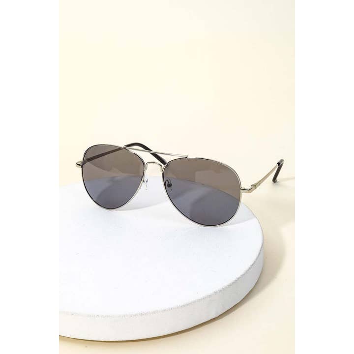 MULTI Metal Flat Top Aviator Sunglasses for wholesale on Faire