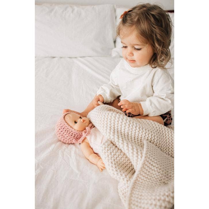 Huggalugs – wholesale Bedding blanket – Kids & Baby – Natural Garter Garter Stitch Knit Baby Blanket6