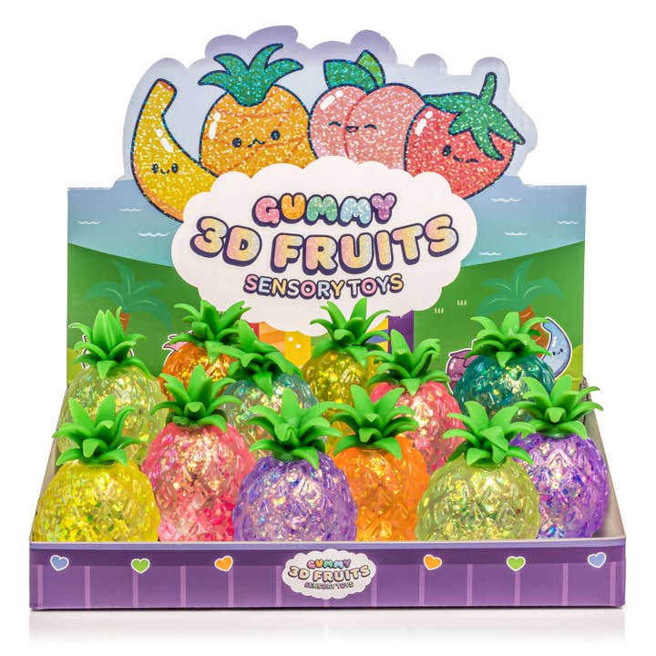 Kawaii Slime Company - Wholesale Squishy Toy - Kids & Baby - Pineapple Gummy 3D Fruits Sensory Squishy Toy (12pcs/case)