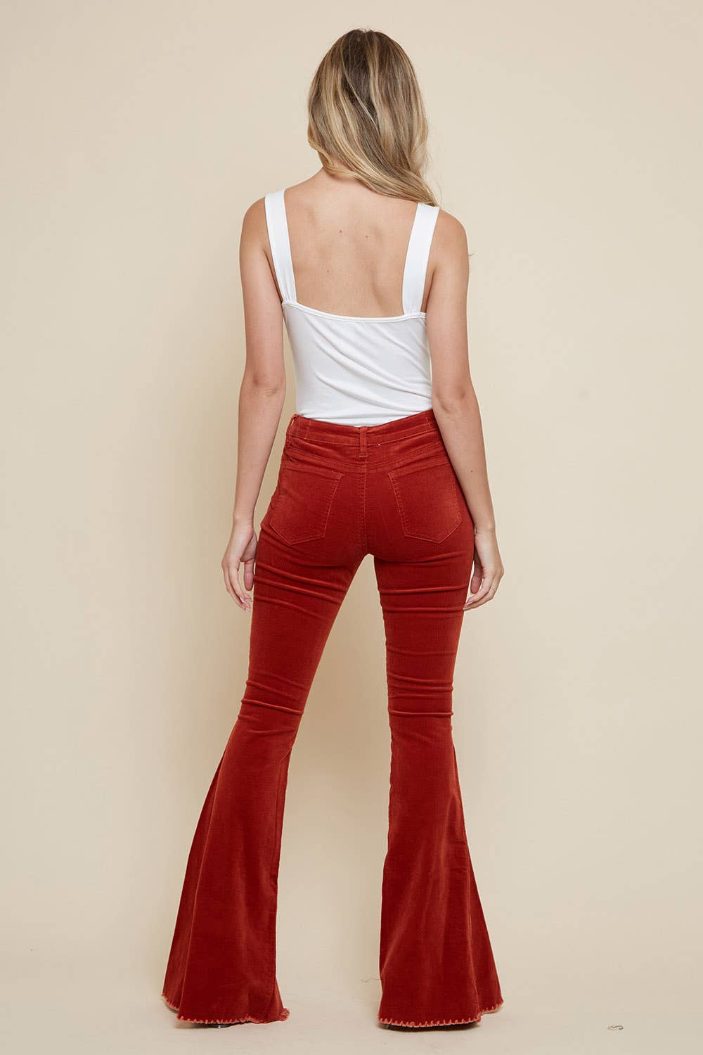 Saints & Hearts - Wholesale Pants - Women's - PLUS SIP6144AP RUST WESTERN CORDUROY BELL BOTTOMS5