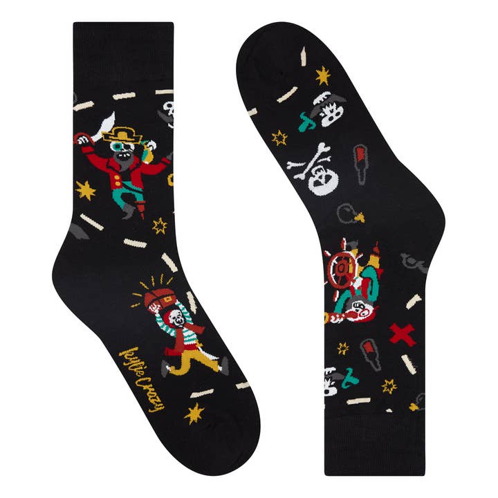 Chaussettes unisexes en coton sans couture PIRATA fun pour la vente par KYLIE CRAZY