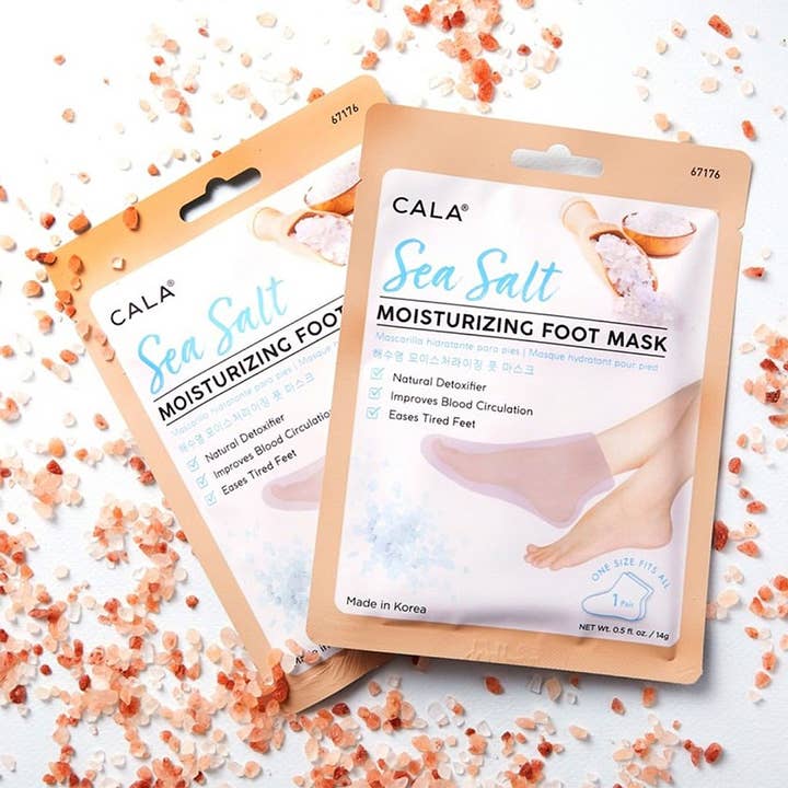 CALA SEA SALT FOOT MASK 3PAIRS, 67176 for wholesale on Faire