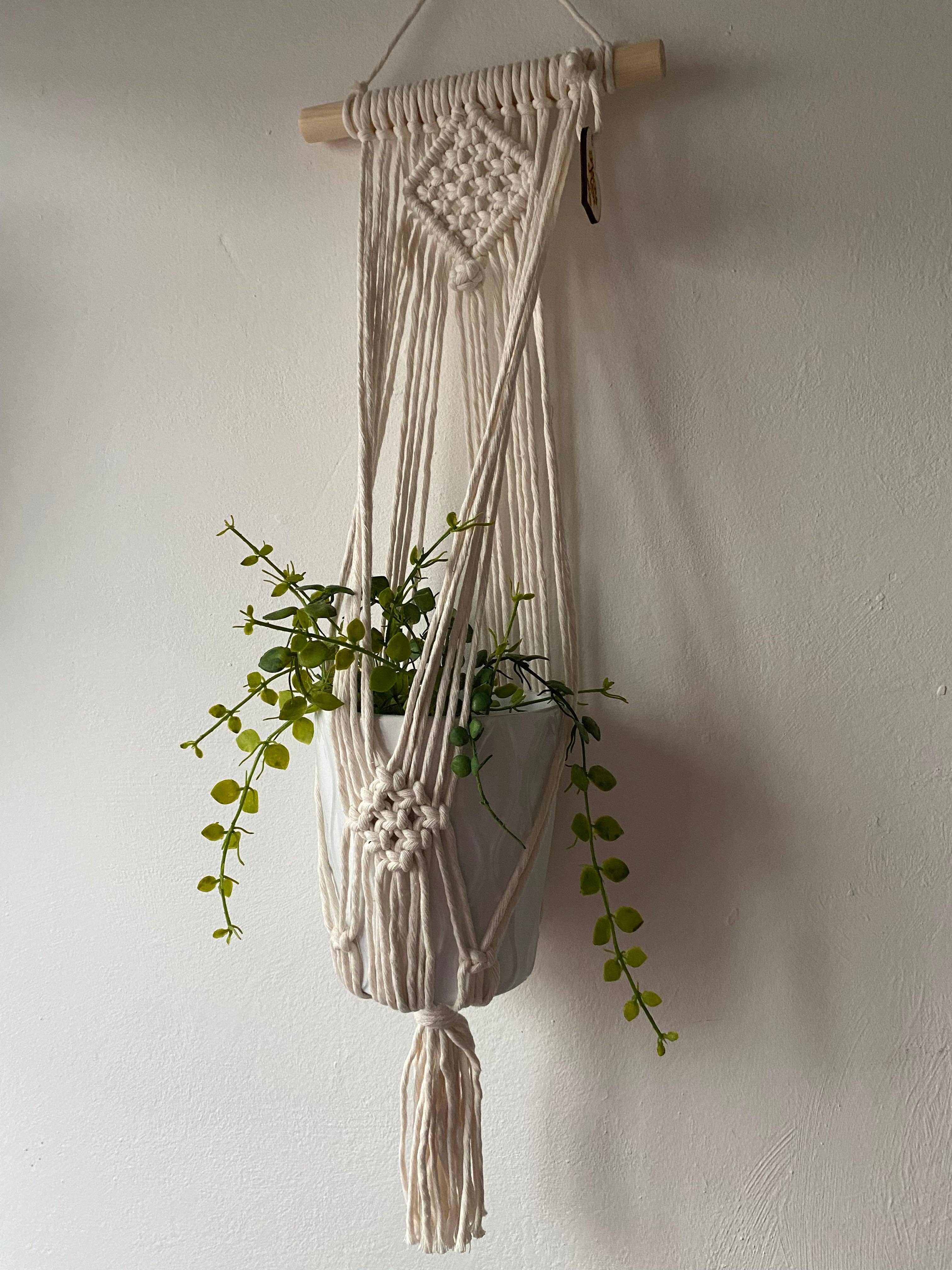 Macra-Made With Love – Engroshandel Hængende plantekasse – Naturlig vægophæng Makramé planteholder6