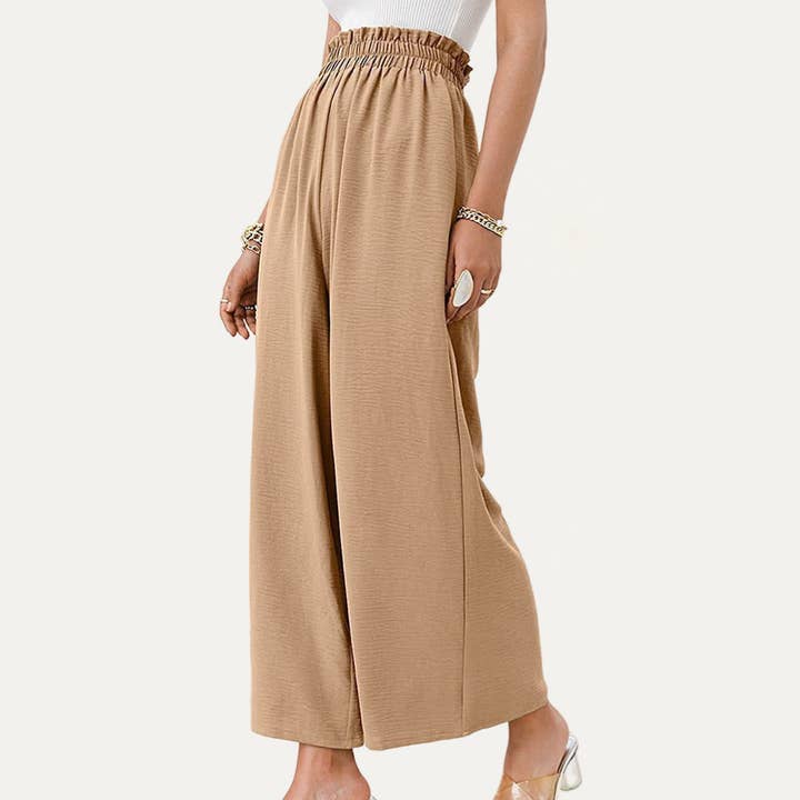 The Moment Collection – Großhandel Hose – Damen – Relax and Casual Days Hose mit hoher Taille und gesmoktem weitem Beinschnitt5