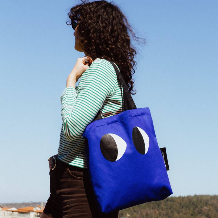yiayia and friends - Vendita all'ingrosso Borsa tote - Donna - Borsa tote blu con occhi yiayia3