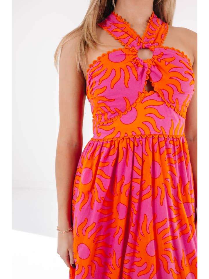 J.Marie Collections - Wholesale Dress - Women's - Mara Ric Rac Cross Midi Dress