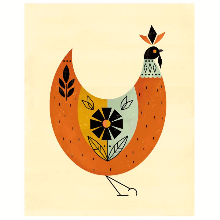Spring Chicken Art Print - Light Version for wholesale by Amber Leaders Designs