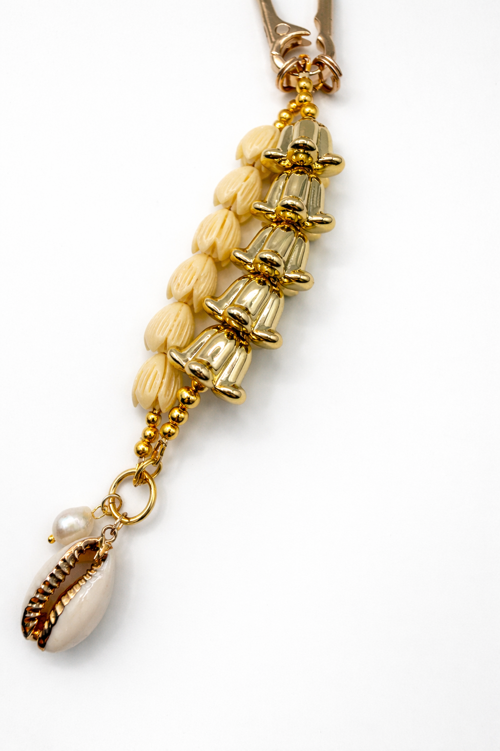 Leo & Lei - Wholesale Individual Charm/Pendant - Gold Crown Flower and Pikake Bag and Accessory Charm 1