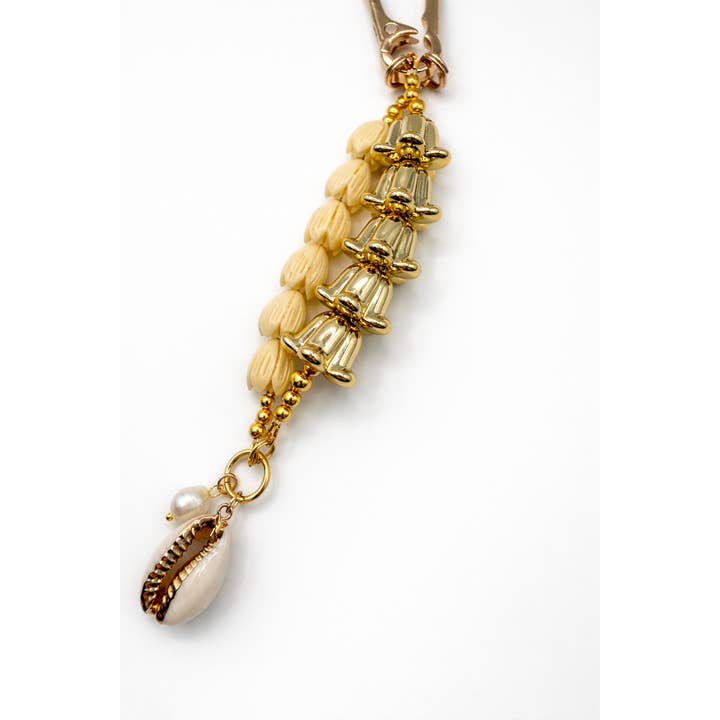 Leo & Lei - Wholesale Individual Charm/Pendant - Gold Crown Flower and Pikake Bag and Accessory Charm 1