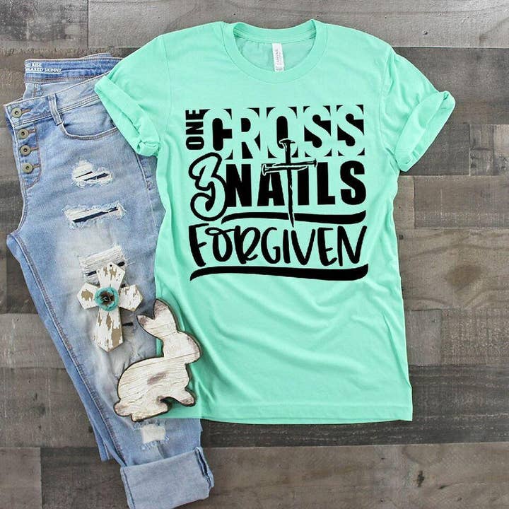 Eén kruis 3 spijkers vergeven enkele kleur (volwassene) voor wholesale door Heat Transfer Hub