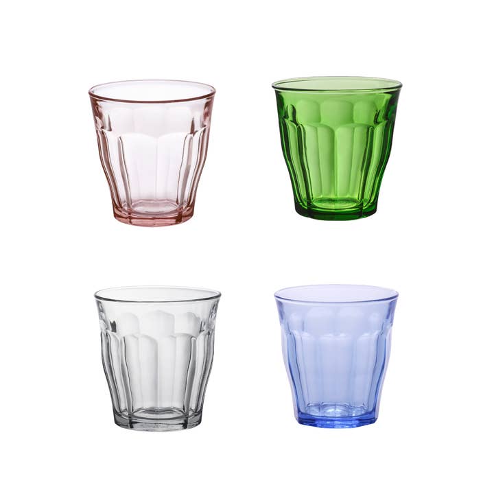 Picardie Pink Mixed Tumblers 25cl ( 26cl / 8.8 fl Oz)x4 for wholesale by Clémentine Boutique