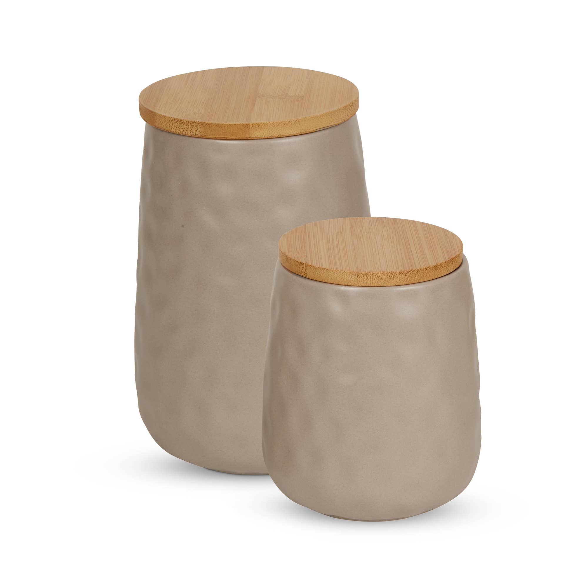 Welcome Home Unbeatable Deals - Wholesale Canister Set - Stone Matte Dimple Te x ture Ceramic Canister Set of 20